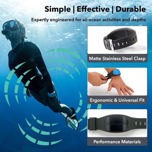 Vista 6 de SHARKBANZ - Banda magnética oficial de disuasión de tiburones para natación, surf, buceo y todos los deportes oceánicos - Probada y patentada