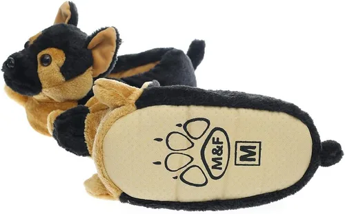 Vista 5 de Millffy Pantuflas clásicas de conejo para adultos, pantuflas de felpa de tamaño infantil, pantuflas de animales de pastor perro corgi disfraz calzado