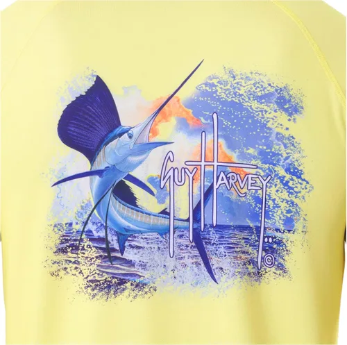 Vista 3 de Guy Harvey Camiseta de protección solar de manga raglán para hombre