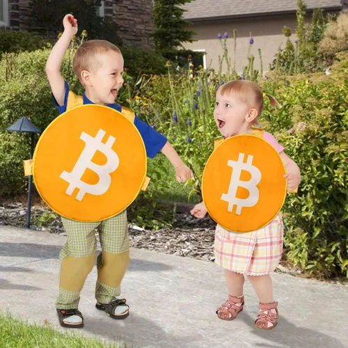 Vista 4 de TOY Life Funny Halloween Costumes Men Teen Boys Bitcoin Cosplay Outfits for Kids Adults Halloween Party Dress Up