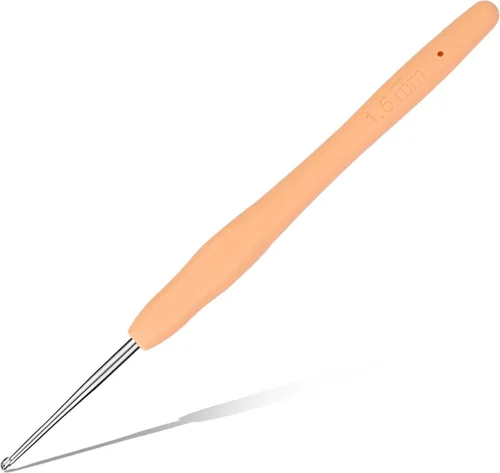 Vista 14 de Gancho de ganchillo de 0,5 mm, mango ergonómico para manos con artritis, agujas de tejer extra largas para principiantes y lana para ganchillo