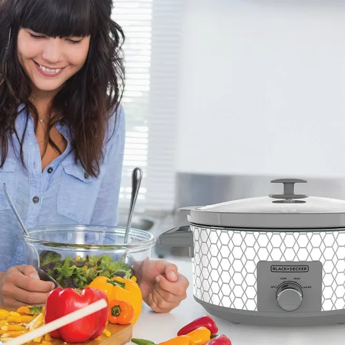 Vista 2 de Black+Decker Olla de cocción lenta con control de dial de 7 cuartos