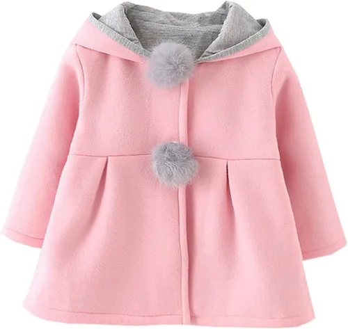 Vista 2 de RJXDLT Chaqueta de otoño e invierno para bebés y niñas pequeñas, sudadera con capucha para exteriores