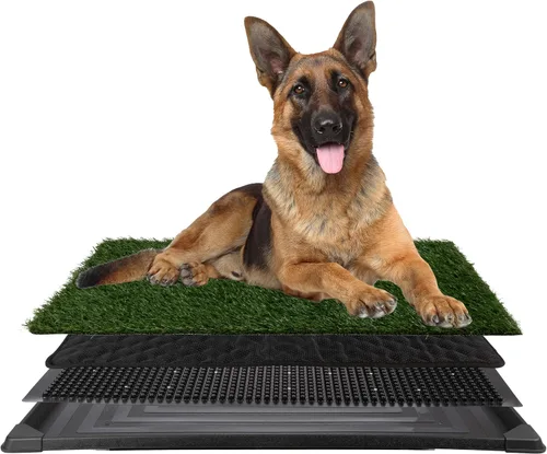 Vista 19 de Almohadilla de Césped Artificial para Orina de Cachorros para Perros y Mascotas Pequeñas - Almohadillas de Césped Reutilizables de 4 Capas de 16x20