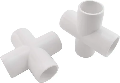 Vista 8 de SDTC Tech Paquete de 4 conectores de tubería de grado de muebles de 4 vías para estantes de PVC, estructura de soporte de jardín, marco