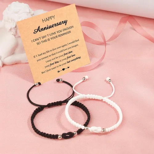 Vista 4 de Pulseras a juego para parejas, aniversarios, cumpleaños, día de San Valentín, regalos de Navidad
