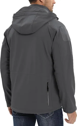 Vista 6 de TACVASEN Special Ops - Chaqueta táctica para hombre, resistente al agua, softshell y desmontable, con capucha