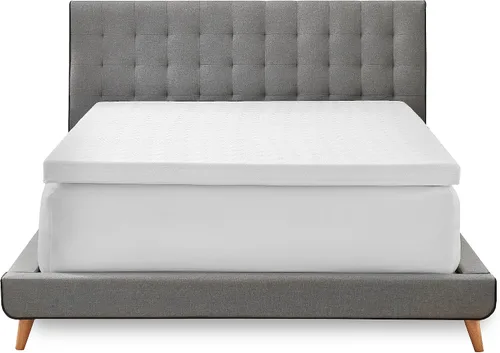 Vista 7 de Essentials - Cubrecolchón de espuma viscoelástica de 3 pulgadas, con infusión de gel, funda de punto circular de enfriamiento incluida, espuma