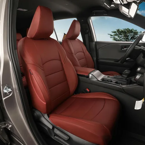 Vista 19 de coverdream Fundas de asiento personalizadas para Toyota RAV4 2019-2025, no Piel sintética (beige)