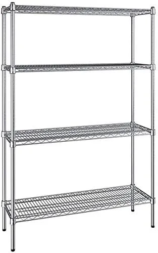 Vista 20 de Kit de 4 estantes de epoxi verde NSF de 21 x 72 pulgadas con postes de 86 pulgadas, estantería de almacenamiento resistente, kit de estantería