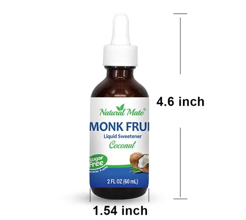 Vista 6 de Edulcorante líquido saborizado de fruta de monje optimizado con eritritol 2oz - Sabor a coco 1 paquete