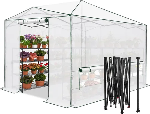Vista 28 de EAGLE PEAK - Invernadero hexagonal desplegable de 6.6 x 6.6 pies, portátil, para plantas de jardín, para interiores y exteriores, para todo