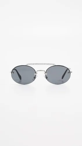 Vista 2 de Miu Miu Gafas de sol redondas de aviador para mujer color plateadogris talla única
