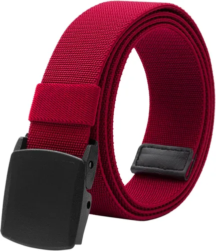 Vista 12 de LionVII Cinturones elásticos para hombre con hebilla de plástico sin metal para deportes de trabajo, fácil de recortar para adaptarse a cintura