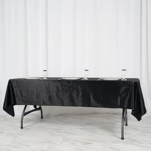 Vista 9 de Efavormart - Mantel rectangular de terciopelo negro prémium de 60 x 102 pulgadas para eventos de fiesta de boda