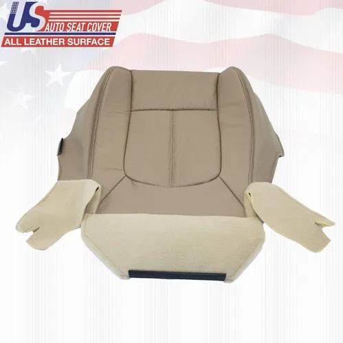 Vista 5 de 2011-2016 para Ford F250 Lariat Driver Bottom Seat Cover Perforated Leather Tan