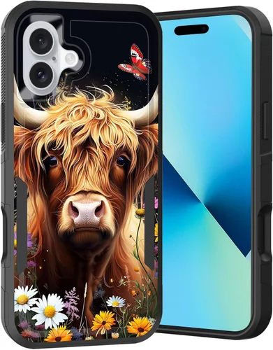 Vista 222 de Funda para iPhone Air, doble capa híbrida resistente resistente a prueba de golpes de policarbonato duro + funda protectora de silicona suave
