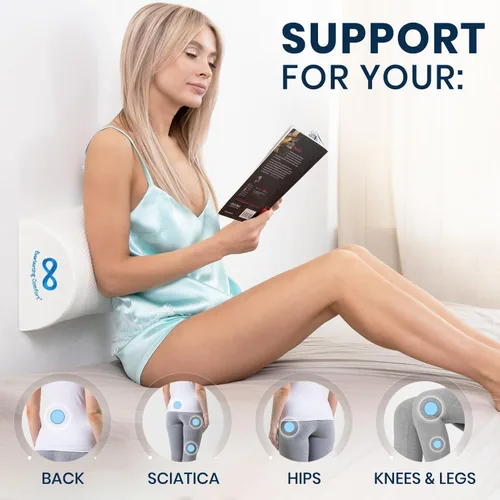 Vista 6 de Everlasting Comfort - Almohada debajo de la rodilla para dormir de espalda - Almohada de espuma viscoelástica en forma de media luna para el dolor