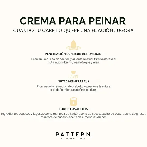 Vista 3 de Crema de peinado PATTERN Beauty de Tracee Ellis Ross 15 fl oz - Sujeción y definición para cabello rizado 3b-4c