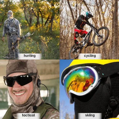 Vista 4 de XY3545HS Máscara facial de camuflaje pasamontañas de esquí para hombres y mujeres, caza, pesca, ciclismo, resistente al viento, protección UV
