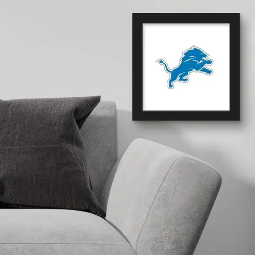 Vista 4 de Gallery Pops NFL Detroit Lions - Arte de pared de marca primaria, versión enmarcada negra, 12 x 12 pulgadas