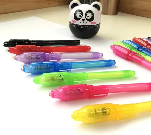 Vista 4 de SCStyle Bolígrafo de tinta invisible, 7 unidades, rotulador espía para escribir mensajes secretos, día de San Valentín, día de Pascua, Halloween