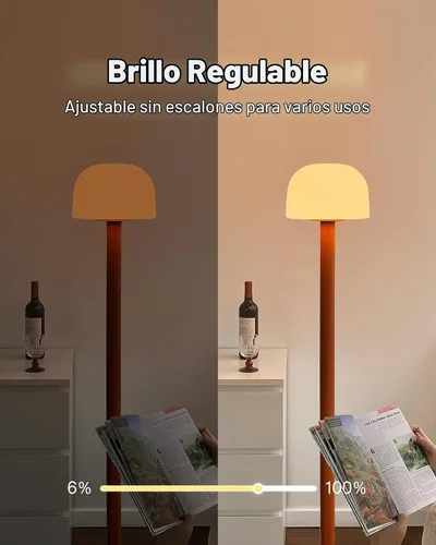 Vista 4 de MAGCHARM Lámpara de pie con forma de hongo con control remoto, lámpara de pie LED regulable de 59 pulgadas de alto con temperatura