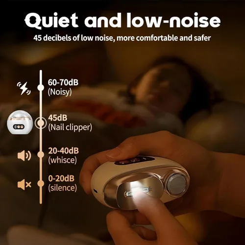Vista 4 de Cortaúñas eléctrico, 3 en 1, cortaúñas eléctrico mejorado para personas mayores con 3 niveles de velocidad, cortaúñas automático de pulido con luz
