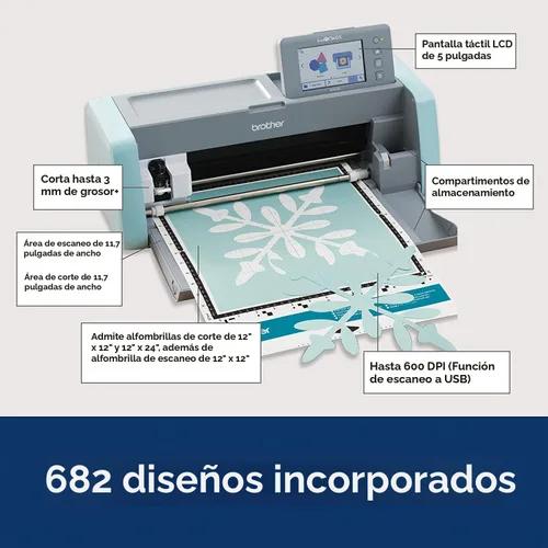 Vista 10 de Brother Máquina de corte de bricolaje SDX125e, ScanNCut + alfombrillas + cuchillas
