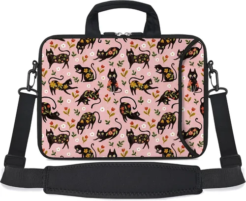 Vista 17 de RICHEN - Bolso bandolera de 10 pulgadas con asa, funda para laptops, notebooks, tablets infantiles de 7 a 10.2 pulgadas