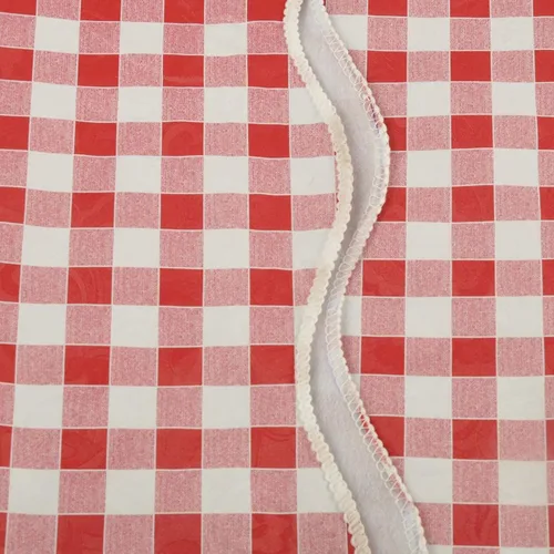 Vista 7 de Mantel de vinilo a cuadros rojos y blancos, mantel rectangular de 54 x 72 pulgadas, lavable e impermeable para fiestas, cenas diarias, decoración