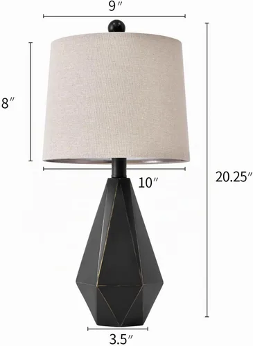 Vista 9 de PoKat Juego de 2 lámparas de mesa de 20.25 pulgadas, lámpara de noche para mesita de noche, lámparas pequeñas de granja para dormitorio, lámparas