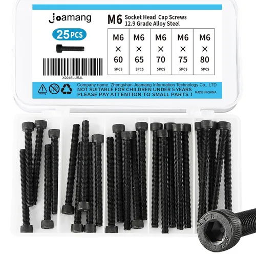 Vista 18 de Tornillos de cabeza de botón M6 x 8 mm, 12 mm, 16 mm, 20 mm, 25 mm, tornillos de cabeza de botón, acero de aleación de grado 10.9, acabado de óxido