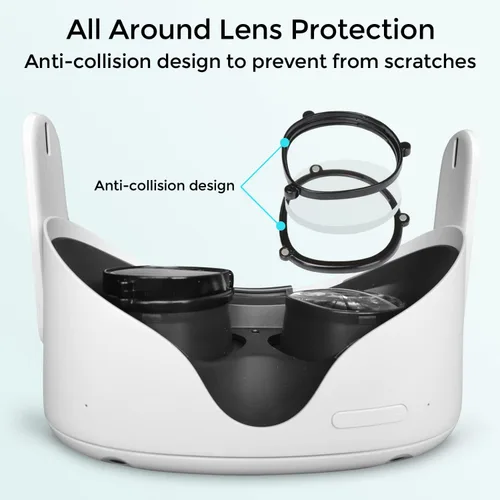 Vista 3 de Lens Insert Compatible with MetaOculus Quest 2 - Sonicgrace VR Oculus Quest 2 Myopia Lens Glass with Blue Light Filter, Alloy Magnetic Frame and