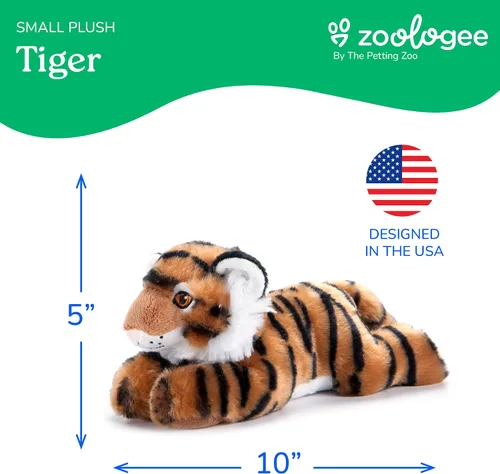 Vista 3 de The Petting Zoo Peluche de tigre, regalos para niños, animales de vida silvestre Earth Keeperz, juguete de peluche de tigre a rayas Zoologee, 10