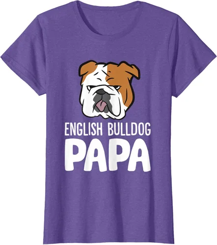 Vista 26 de Camiseta divertida de Bulldog Inglés para papá dueño de perro, Negro
