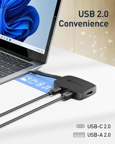 Vista 5 de Cable Matters Hub USB C DisplayPort 1.4 de 4K a 240Hz con carga de 100 W, compatible con 8K @60Hz, HDR (USB C a DisplayPort Hub) Compatible
