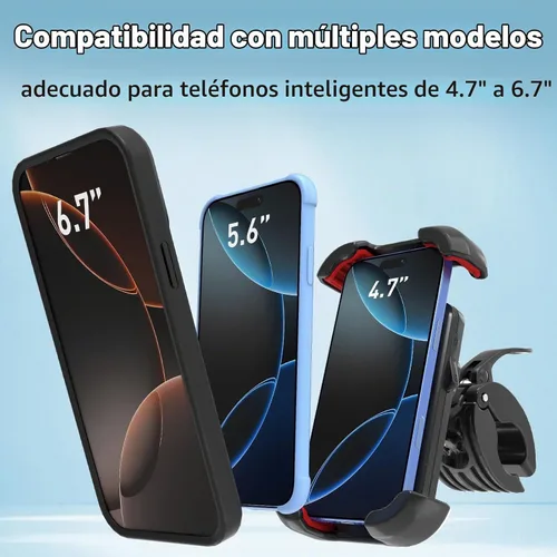 Vista 6 de Windone Soporte de teléfono para bicicleta, soporte de teléfono para motocicleta, soporte de teléfono para manillar para bicicleta, accesorios