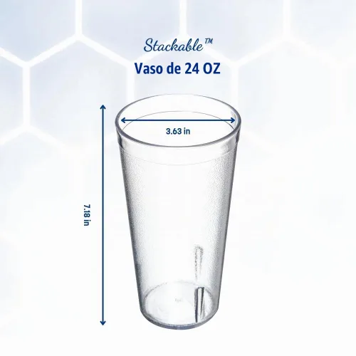 Vista 3 de Carlisle FoodService Products - Vaso de plástico Stackable™ de 24 onzas, transparente (paquete de 72)