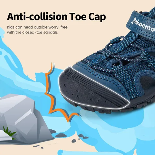 Vista 5 de Roknemo Sandalias ligeras para niños y niñas, zapatos de agua para niños y niñas, para verano, atléticas, deportivas, para exteriores, playa