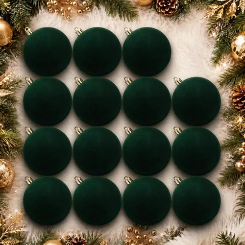 Vista 16 de 18 adornos de terciopelo para árbol de Navidad, juego de adornos de Navidad Azul polvo