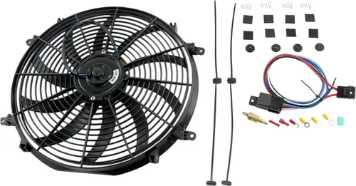 Vista 4 de Ventilador eléctrico de 16 pulgadas para radiador, ventilador de 16 pulgadas + kit de relé