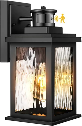 Vista 14 de VIANIS Luces para exteriores con sensor de movimiento, iluminación de anochecer a amanecer para casa, luces de grano de madera para garaje, farol