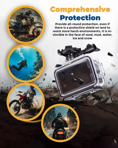 Vista 7 de Waterproof Housing Case with Dive Filters for DJI Osmo Action 5 Pro/4/3, Support 60 m/197 ft Deep Diving, Underwater Case with High Transmission