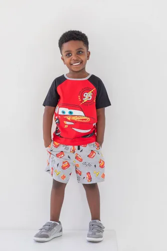 Vista 2 de Disney Pixar Cars Mickey Mouse King Toy Story Buzz Lightyear - Conjunto de camiseta gráfica y pantalones cortos de rizo francés