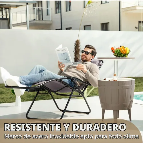 Vista 8 de Devoko Patio Zero Gravity Chair - Silla plegable para exteriores, sillas reclinables ajustables para uso junto a la piscina, silla lounge de jardín