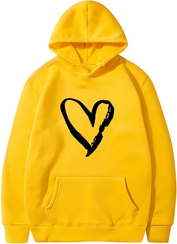 Vista 4 de Sudaderas con capucha para el día de San Valentín para mujer, de gran tamaño, con estampado de corazón, lindo suéter de San Valentín