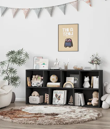 Vista 3 de Montessori - Estantería para libros, organizador de almacenamiento de juguetes para niños pequeños, para aula, sala de juegos, habitación de niños
