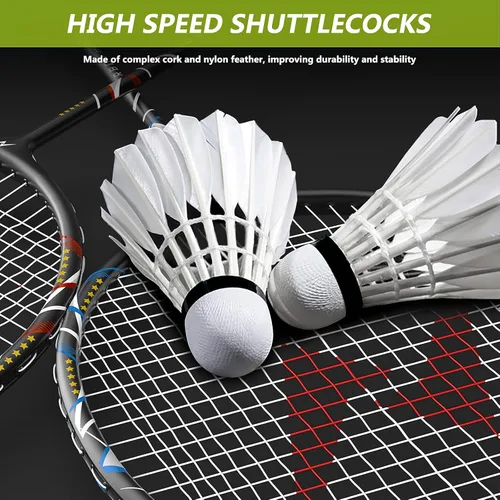 Vista 6 de Nalax Juego de bádminton para 2 jugadores, raqueta de bádminton de fibra de carbono con 3 volantes y 1 bolsa de transporte, juegos de bádminton
