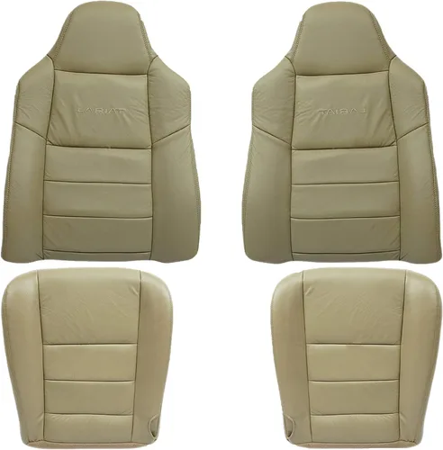 Vista 8 de 2003 2004 2005 2006 2007 Ford F250 F350 Lariat Crew Cab Cobertura de Asiento de Reemplazo de Piel, Conductor y Acompañante, Abajo/Arriba/Inclinado